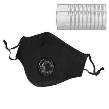 

2PC mascaras +20 Replaceable Filter Gasket Reusable Cotton Breathable Safety Air Fog Respirator for Face Cover Toiletry Kits