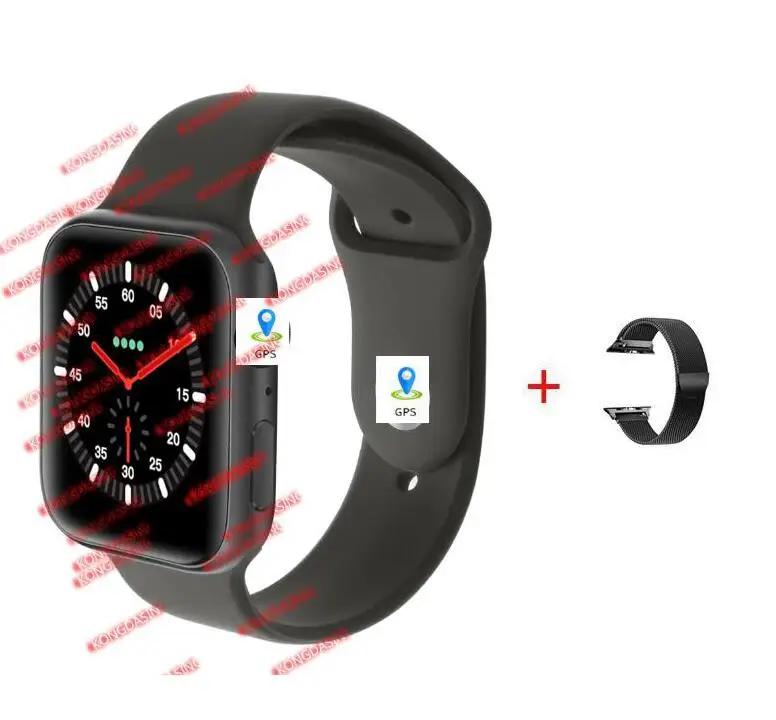 black milanese Умные часы IWO 11, умные часы для мужчин с gps 1:1, серия 44 мм, 5, умные часы, монитор сердечного ритма, напоминание о звонках, PK IWO 10 - Цвет: black milanese