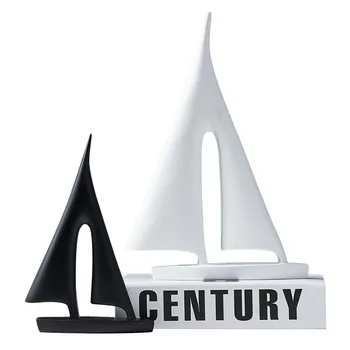 

European Abstrat Boat Miniature Model Sculpture Resin Modern Art Figurine Ornament Home Decoration Accessories Room Decor