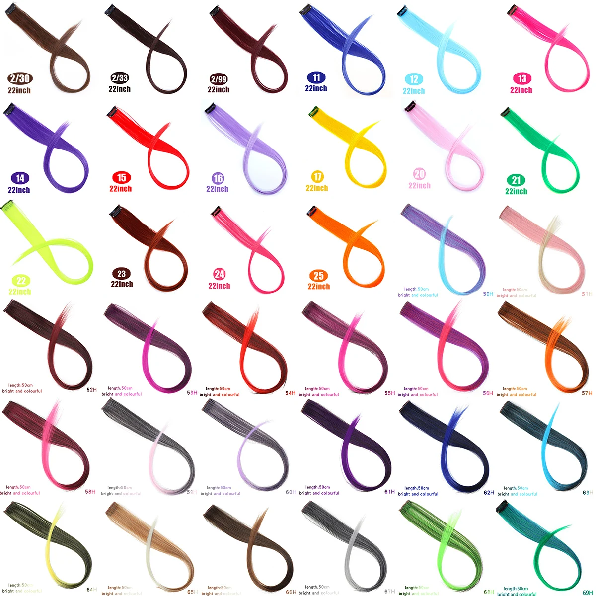 Lupu Rainbow Highlighted Synthetic Hair Girl One Chip In Hair Extension Hairpin Long Straight Hair Clip For Hair False Hair