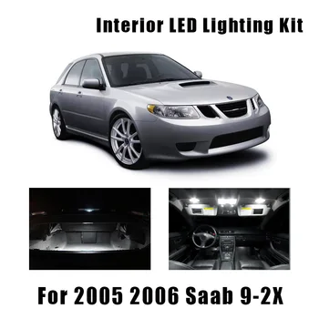 

6pcs White Canbus Car LED Interior Light License Plate Bulbs Kit Fit For Saab 9-2x 2005 2006 Brake Parking Back Up Reverse Lamp