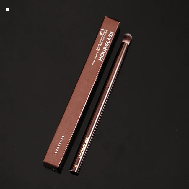 HOURGLASS Full Set Of Makeup Brushes Blush Powder Foundation Contour Eye Shadow Concealer EyeLiner Smudger Metal Handle Brushes 9