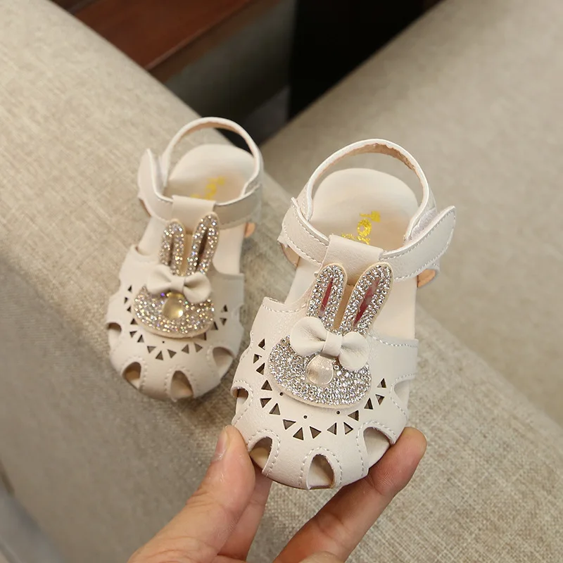 ULKNNFashion Leather Children Bowtie Rhinestone Toddler Kids Soft Bottom Empty Sandals Princess Girls 6M 9M 12M 18M 2 3 4 Years