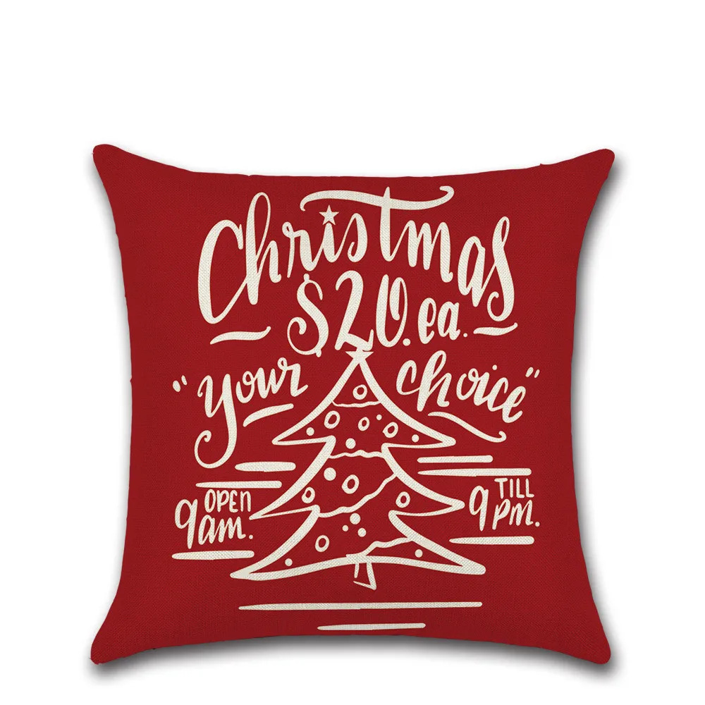 Рождественские красные подушки для автомобилей с оленем, чехлы для дивана, наволочки, рождественские украшения для дома, fundas cojines - Цвет: 04