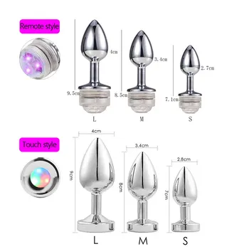 Led Butt Plug Metal Anal Plug With Light Sex Games For Couples Luminous Anal Cork Prostate Massage Buttplug Tail Erotic Toys 6