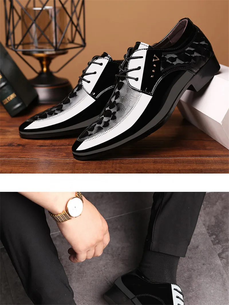 Итальянская черная танцевальная обувь мужские лоферы Свадебные модельные туфли мужские из лакированной кожи оксфорды для мужчин Chaussures Hommes кожаный