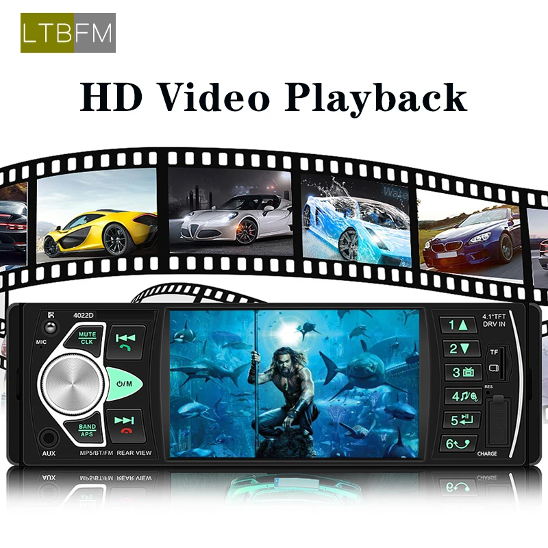 LTB FM 4 1 дюймов Din MP3 плейер автомобиля автомагнитола аудио стерео 4012B USB SD AUX Bluetooth