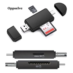 Leitor de cartão sd, usb 2.0, leitor de cartão micro tf, adaptador de cartão de memória inteligente tipo c, cardreaders, usb2.0, micro otg para laptop