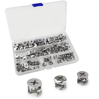 

75 Pcs Furniture Connecting Cam Lock Fittings, Furniture Connecting Fastener Cabinet Connectors Hardware Bolts