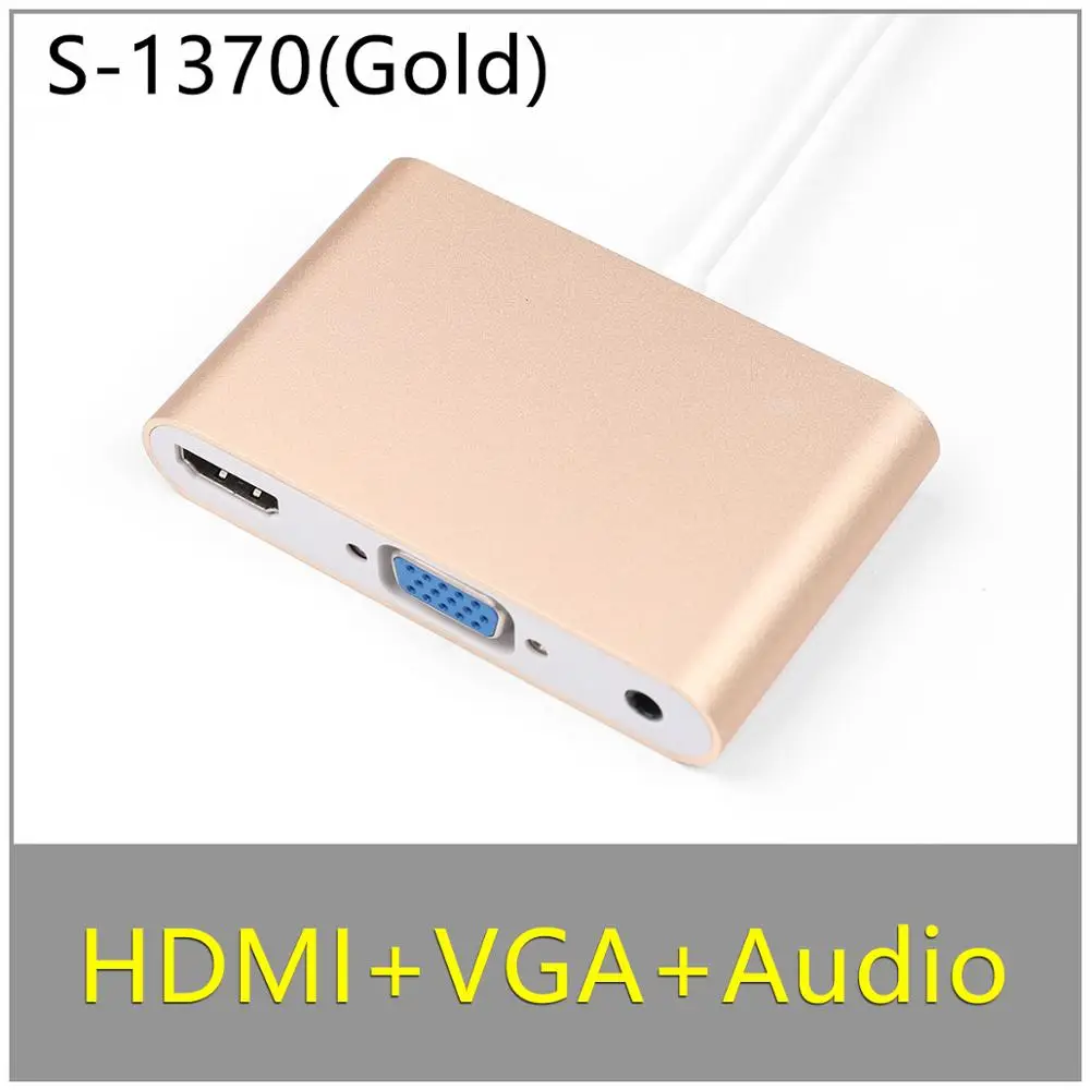 USB 3,1 type C к HDMI USB 3,0 USB-C адаптер концентратор type-C HDMI/VGA/RJ45 адаптер HD 1080P для Macbook Pro Air 12 13 15 16 дюймов - Цвет: TC-1370-7