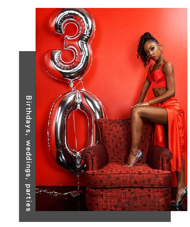 40-дюймовый ЖК-цифровой Алюминий воздушный шар для День рождения Свадебные шары для украшения 1 шт