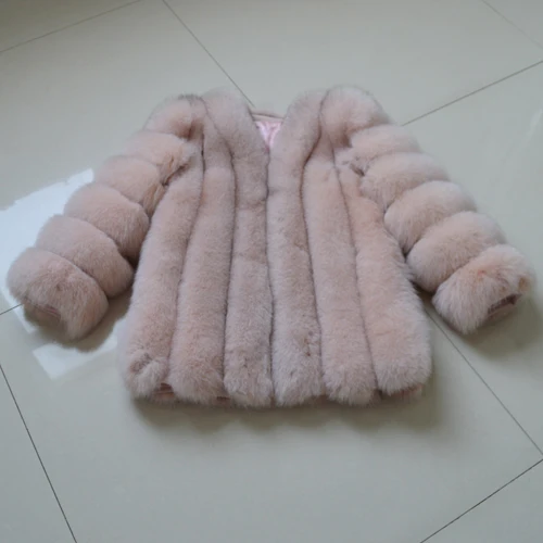 beige pink Новая уличная Высококачественная женская шуба из натурального Лисьего меха с длинными рукавами зимняя куртка из натурального Лисьего меха Роскошная натуральная Шуба из натурального Лисьего меха - Цвет: beige pink