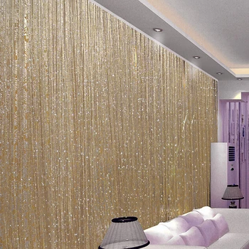 

String Curtain Flash Line Shiny Tassel Strings Door Window Decorective Divider Curtain Glitter Valance Home Decoration 3 x 2.9m