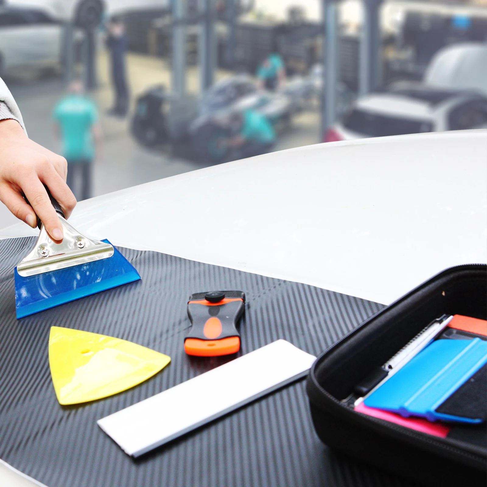 Car Wrapping Tools Vinyl Wrap Film Sticker Wrapping Auto Window Foil Squeegee Razor Scraper Cutter Aid Tinting With Storage Box 9/14pcs