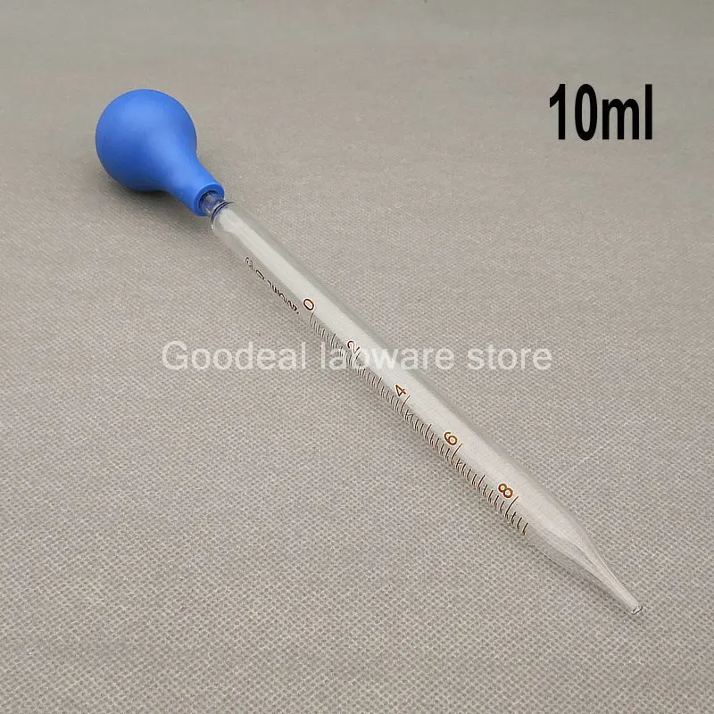 유리 졸업 피펫 드롭퍼, 1ml/2ml/3ml/5ml/10ml, 고무 헤드가 있는 이송 피펫, 4 개/묶음