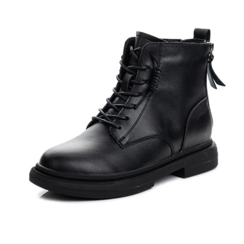 

2020 Women Martin Boots Female Platform Genuine leather Fashion Boots Lace-up Women Winter Boots Women Shoes
