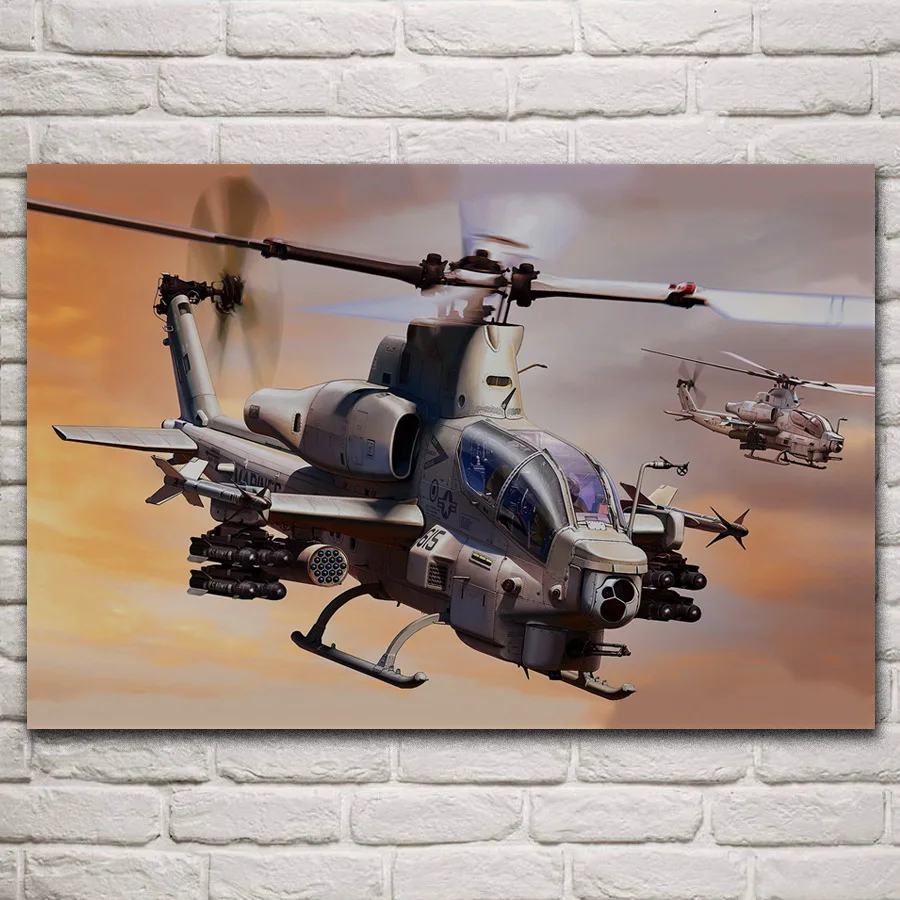 ah 1z viper marines kmp helicopter aircraft artwork fabric posters on the wall picture home art living room decoration KM354 | Дом и сад