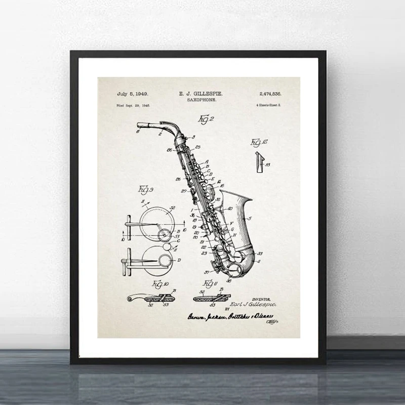 Saxophone-Art-Blueprint-Canvas-Painting-Saxophone-Player-Gifts-Saxophone-Patent-Vintage-Poster-Prints-Music-Wall-Art (3) - 副本