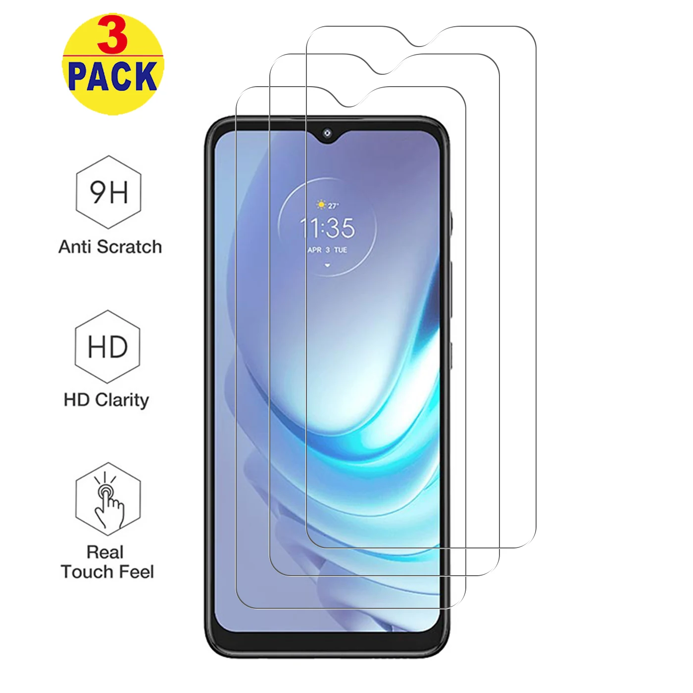 

for Motorola Moto G50 Screen Protector, HD Clear Anti-Scratch Tempered Glass Screen Protector for Motorola Moto G50