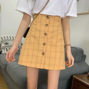 

Women Summer Skirts 2020 Fashion High Waist Sexy Mini Casual Skirt Slim Button Streetwear Mini A-line Skirts Shorts