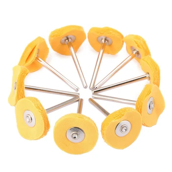 

10PCS 25mm T Style Polish Buffing Wheel Grinding Head Cloth Wheel Grinder Brush For Rotary Abrasive Tools Accessories Shank