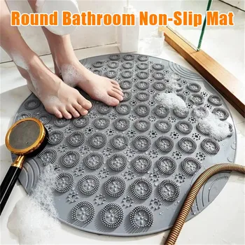 

Round Bathroom Non-Slip Mat Shower Mat PVC Washable Shower Massage Foot Pad for Kids Adults Elderly Bath Mats