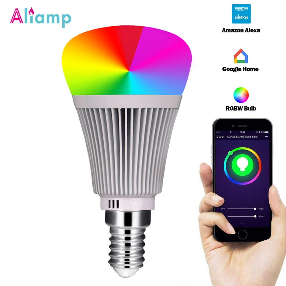 Умсветильник Светодиодная лампа с Wi-Fi E14 7 Вт RGB регулируемой яркостью