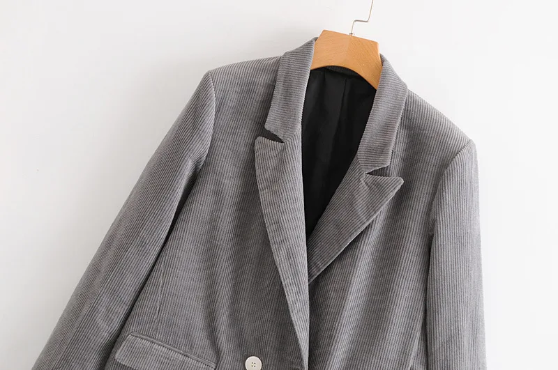 

2019 Spring New Style Western Style Two-Button Stripes Corduroy Slim Fit Suit Jacket