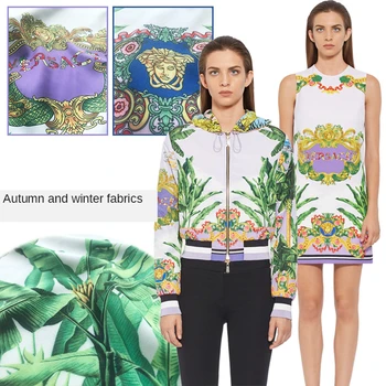 

New printed fabric European and American flower fashion fabric custom shoulder pattern twill imitation silk shirt fabric
