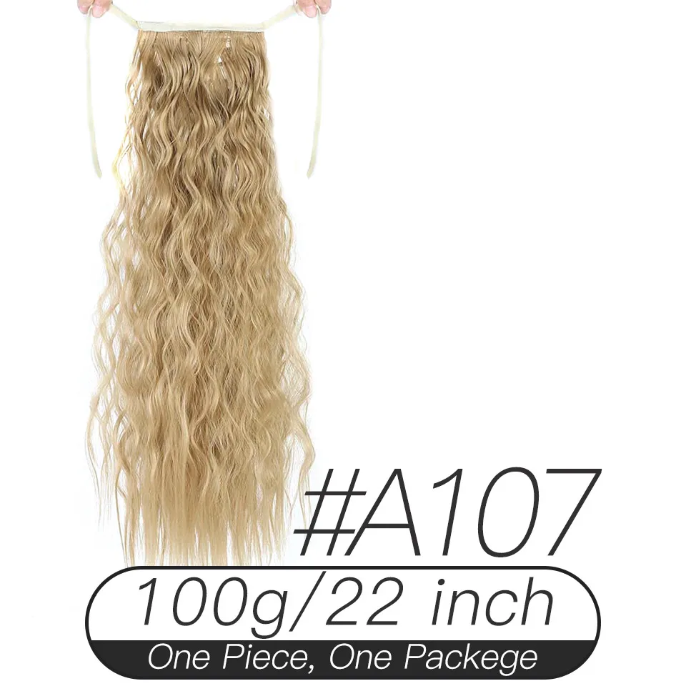 A107 Xnaira афро поддельные волосы пучок кусок блонд длинный прямой шнурок конский хвост Синтетический конский хвост наращивание волос Клип Ins для черного - Цвет: A107