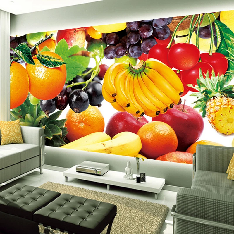 

Drop Shipping Fresh Fruit Custom 3D Photo Wallpaper Murals Restaurant Background Wall Home Interior Decoration Art Design Mural