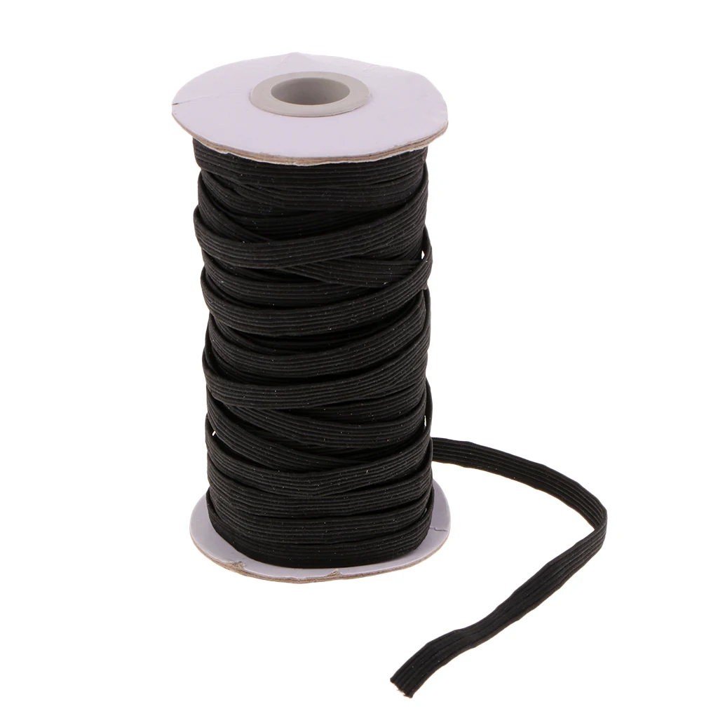 1 Roll 8mm Elastic Straps Sewing Band Dress Sport Pants Making Black/White