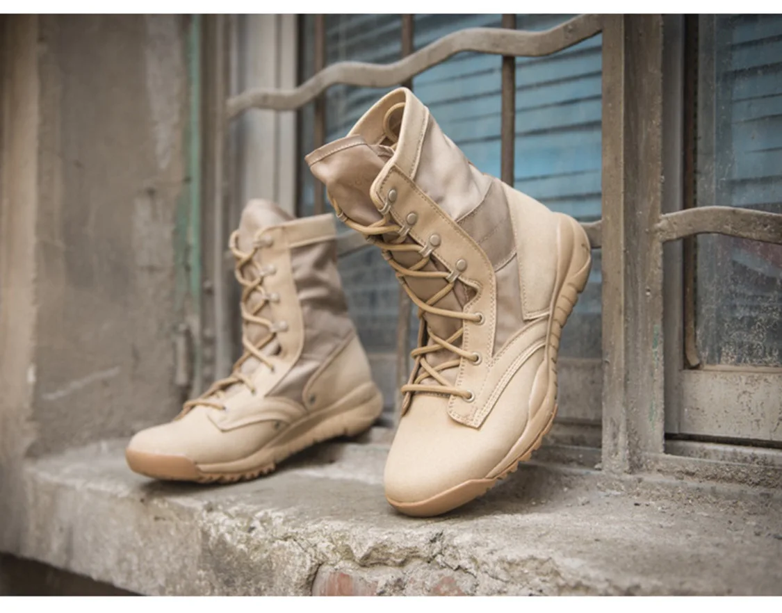 Ультра-легкие сапоги в стиле «милитари» уличная спортивная Для мужчин, с высоким берцем, тактические ботинки пропускающие воздух походные ботинки износостойкая легкий Curren