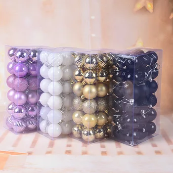 

36pcs Christmas Tree Decor Ball Bauble Plastic Hanging Ball Ornaments Decorations For Home New Year Festive Party Supplies