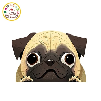 

DAWASAKA Waterproof Car Sticker Lovely Pug Funny Pet Dog Decal Animal Car Sticker for Window Trunk Bumper Laptop Decal,13cm*9cm