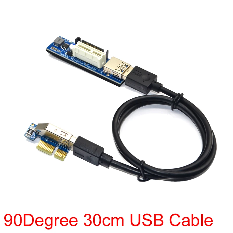 PCI-E X1 удлинитель PCI Express USB 3,0 адаптер Raiser PCIE 1X Riser Card USB 3,0 PCI-E SATA PCI E Riser PCI Express X1 в X1 слот - Цвет: Красный