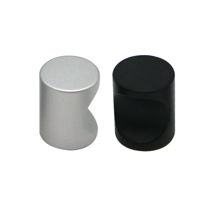 

American Simple Black And White with Pattern Cabinet Sliding Door Handle Solid Single Bore Aluminium Alloy Cylindrical Drawer Ha
