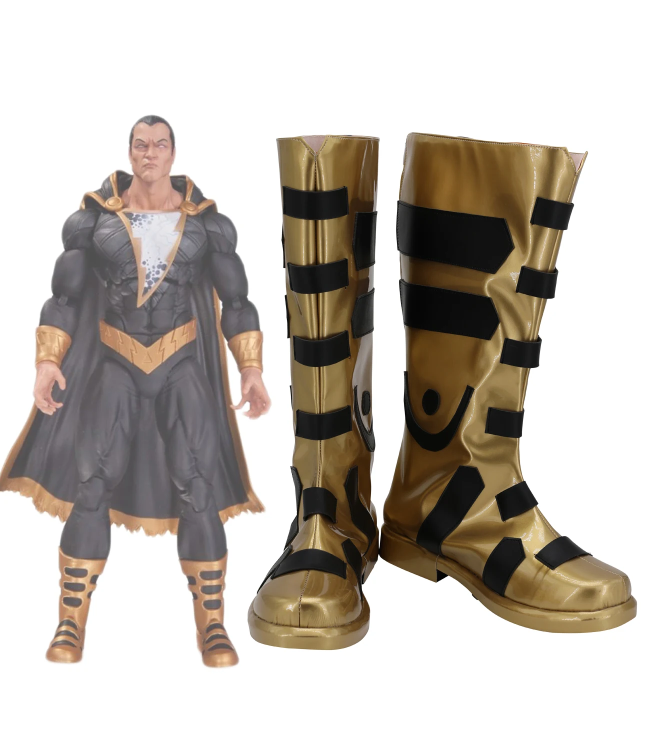 DC Comic Black Adam Teth-Adam Cosplay Boots Custom Made Shoes for Unisex Halloween Party Cosplay Costume Accessories