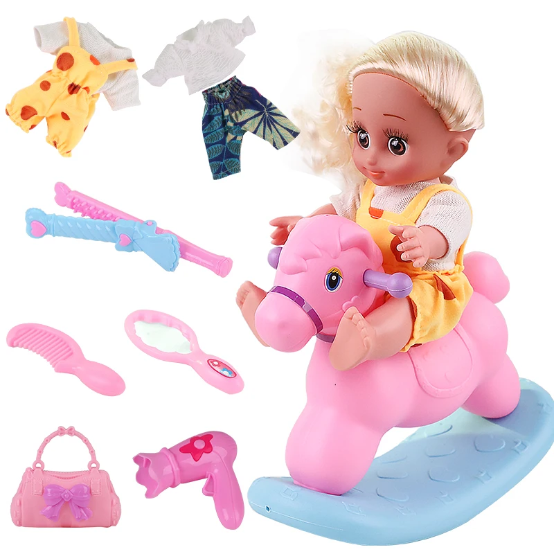 10 дюймов Reborn Baby Doll Игрушки для девочек подружки куклы набор лошадь Сумки из