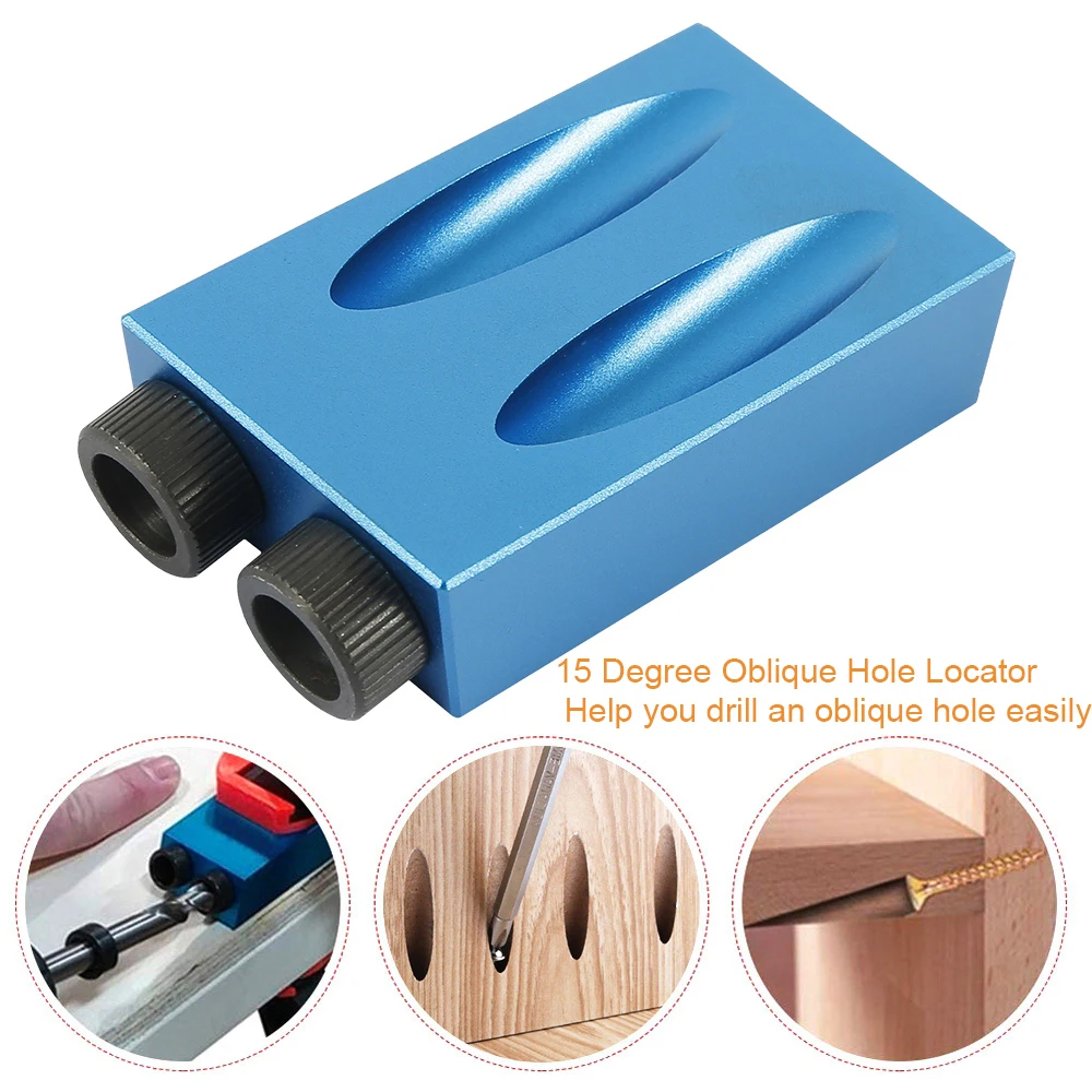 

Woodworking Drill Locator 15-degree Inclined Hole Positioning Drill Device DIY Household Woodworking Tool Inclined Hole Locator
