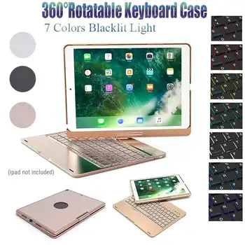 

Ultra-thin Aluminum Keyboard Cover Wireless bluetooth 360 Rotatable Protective Case Cover Tablet Keyboard for iPad Pro 10.5