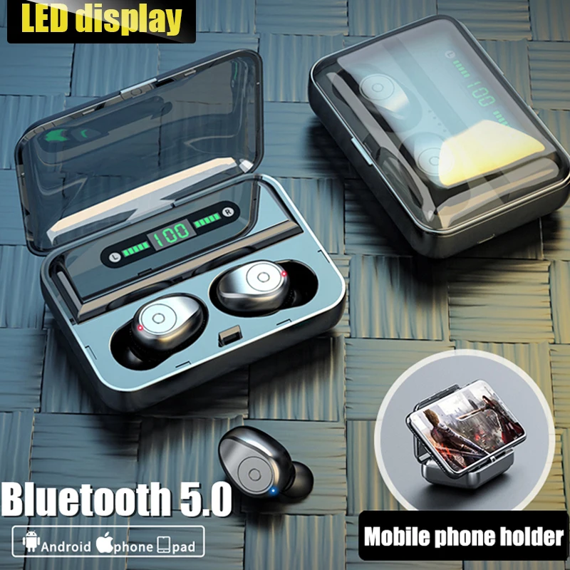 

TWS Bluetooth Earphone Wireless Headphones With Mic LED Display Stereo Earbuds Waterproof Noise Cancelling For All Smart Phone