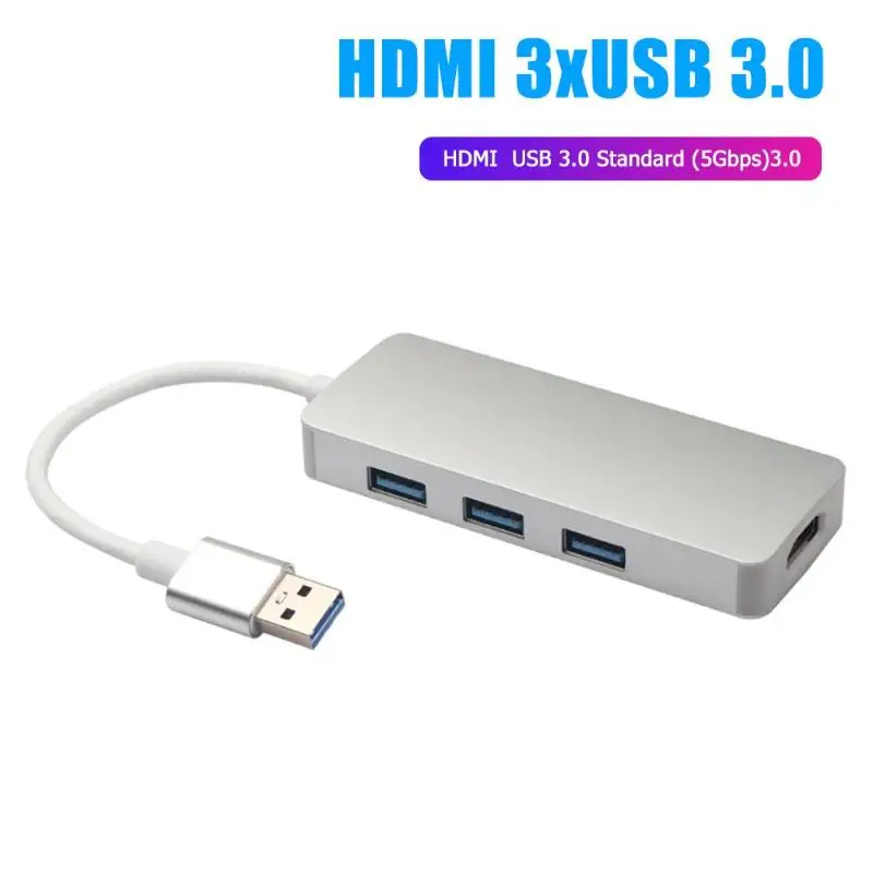 USB 3,0 к HDMI 3xUSB3. 0 конвертер адаптер мульти дисплей кабель для ПК ноутбук Linkable Мышь Клавиатура Жесткий диск ридер