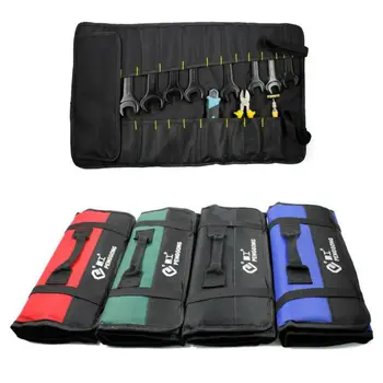 

Car Hardware Canvas Pocket Tool Roll Plier Screwdriver Spanner Case Pouch Red Bag Reels Storage Bag Case Fold Up Waterproof