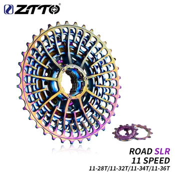 

ZTTO Road Bike 11 Speed SLR Colorful Cassette UltraLight 11-28T Gravel Bicycle Freewheel 11-36T