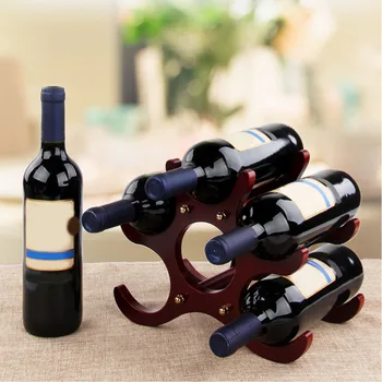 

Home Countertop Wine Rack Display Stand Desktop Storage Tools Cabinet Holder Bar Organizer Wooden European Style Kitchen