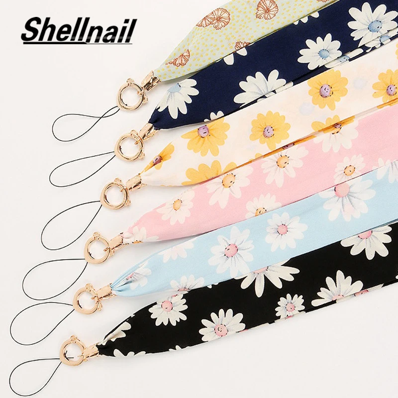 Shellnail веревка, шнурок, ромашка, Шелковый канат, подвеска для телефона, длинная подвесная цепочка для iPhone камеры, универсальный широкий ремешок для мобильного телефона