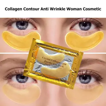 10pcs Crystal Collagen Gold Powder Eye Mask Anti Aging Dark Circles Acne Beauty Patches For