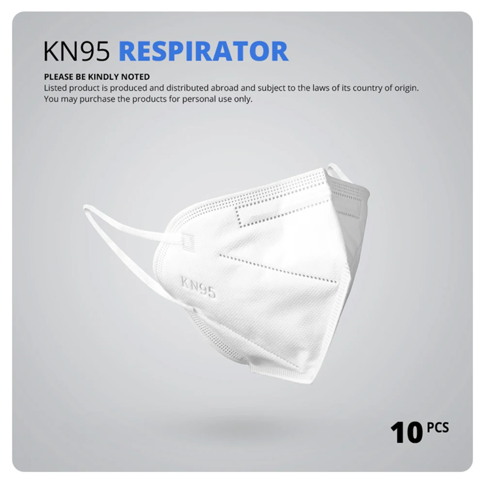 

10 pcs KN95 Protective Dustproof Anti-fog And Breathable Face Masks 95% Filtration Anti Virus N95 Masks Features as KF94 FFP2