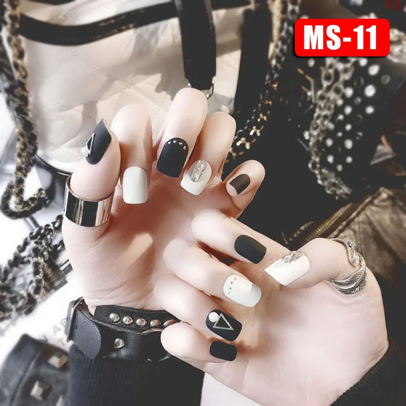 24Pcs/Set Matte Fake Nails Tips Square Type Top Finish Finger Nail Art Tips Decor 998 - Цвет: as picture